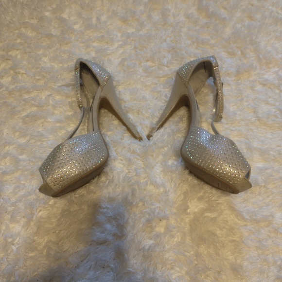 Steve Madden Rainbow Mermaid Maggie Covered Rhinestone Bling Platform High Heels - Picture 5 of 8